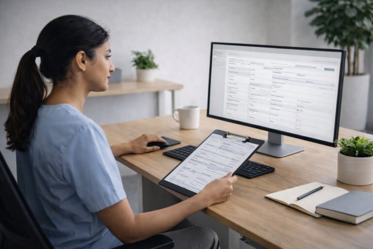 Remote medical assistants supporting patient intake and healthcare documentation workflows.